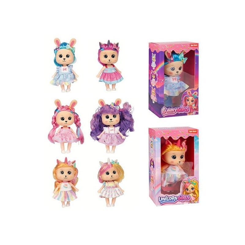 Eenhoorn Konijn pop Sweet Rainbow 20cm