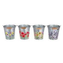 Emmer Zink H14cm met bloemmotief
