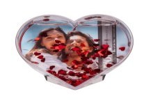 3D-Acryl glitterhart waterbol voor foto
