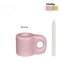 Chubby mini kaarsenhouder roze dia3x3,3c