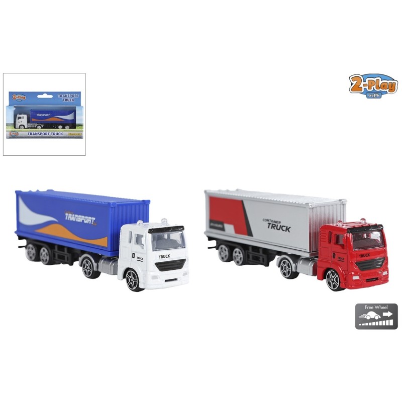 2-Play vrachtwagen die-cast 2ass 12cm