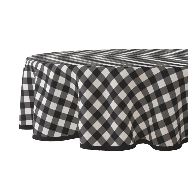 Tafelzeil rond ruit zwart - 160cm