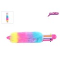 Glamour pluizige multi color balpen