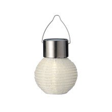 Solar lantaarn nylon Ø7xH9.5cm wit