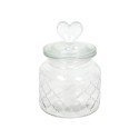 Voorraadpot glas hart 10,5x17cm