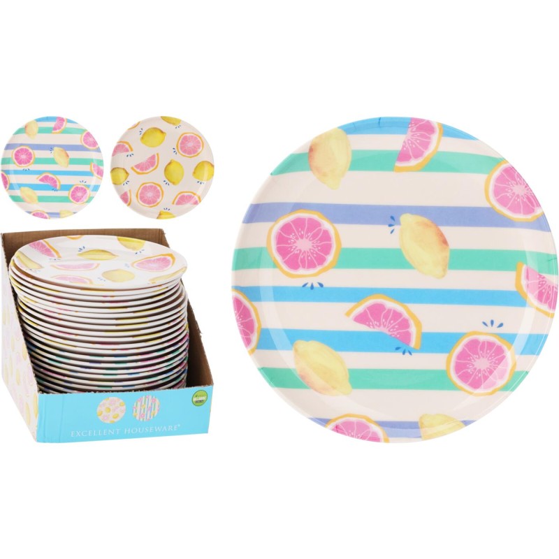 Bord plat melamine Ø20cm fruit