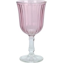 Wijnglazen roze ribbel 240ml doos a 6