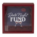Houten spaarpot Date night fund 20x20cm