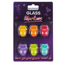 Glas markers siliconen 6 stuks op kaart