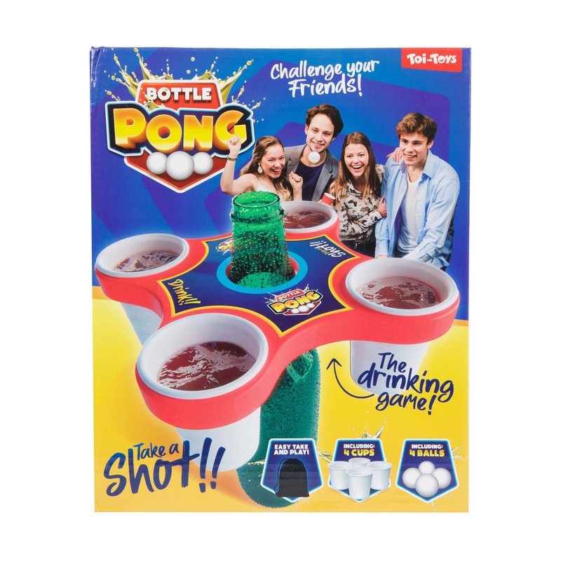 Pong Hero spel met 4 ballen en 4 bekers