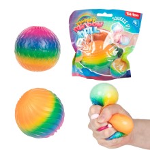 Fun knijpbal Rainbow Ribbing foam 7cm