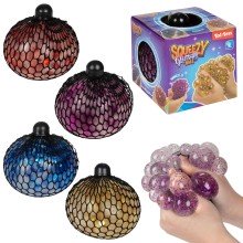 Fun Glitterknijpbal in net 10cm