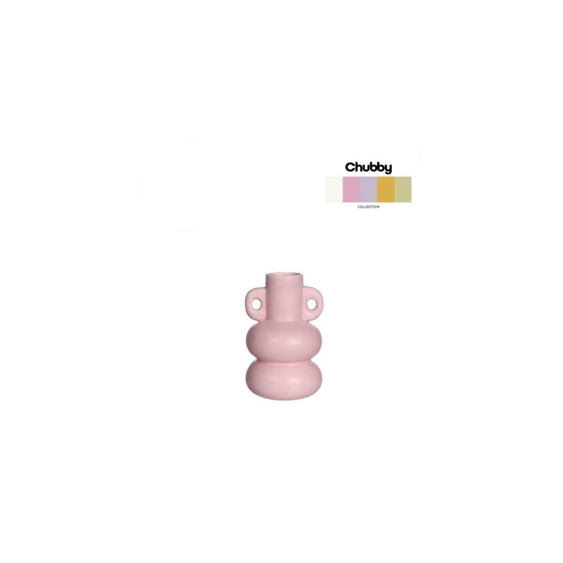 Chubby kaarsenhouder H12cm roze
