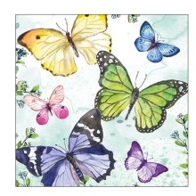 Servetten Fluttering butterflies aqua 33