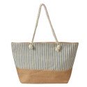Clayre & Eef Tas bruin/blauw 55x1x36cm