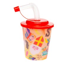 Beker met Deksel en Rietje Sinterklaas