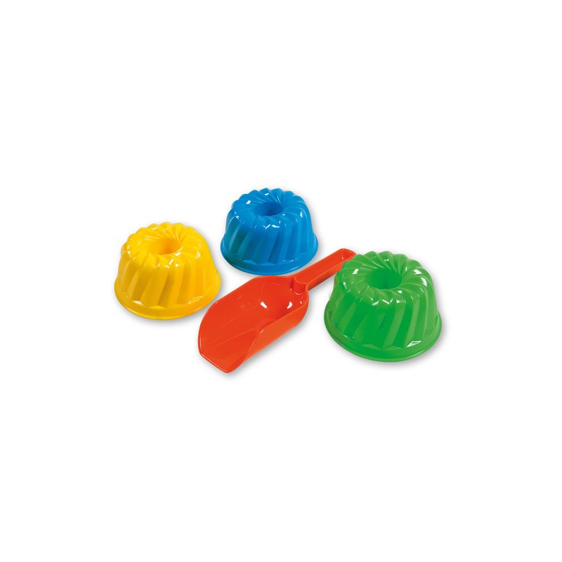 Schep met 3 Zandvormen