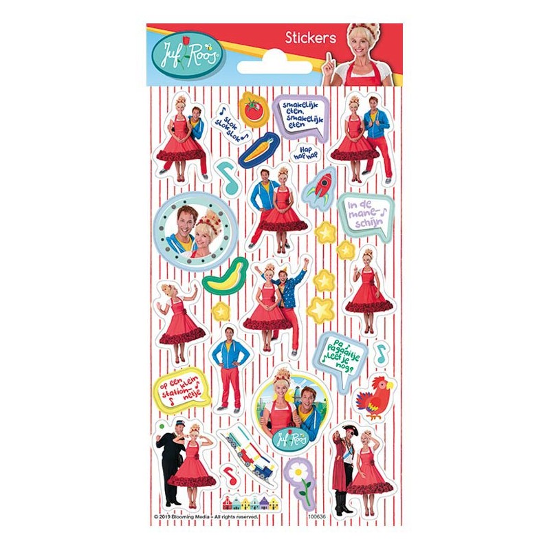 Stickervel Juf Roos