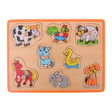 Jouéco Houten Noppenpuzzel - Voertuigen