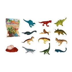 Dino's met accessoires in zak 17-delig 23x19x6cm