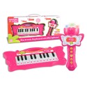Bontempi Mini Vlinder Keyboard met Karaoke Microfoon - Roze