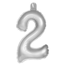Cijfer Ballon 2 Zilver