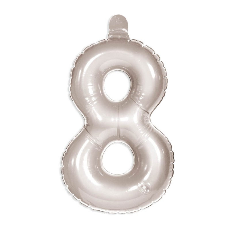 Cijfer Ballon 8 Zilver
