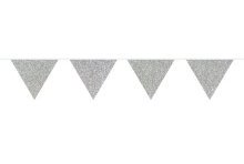 Vlaggenlijn Glitter Zilver, 6mtr.