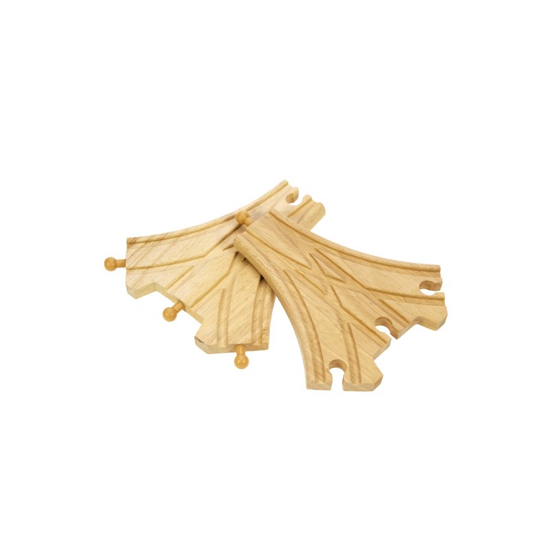 Bigjigs Houten Rails - 3-weg Splitsing, 2st.