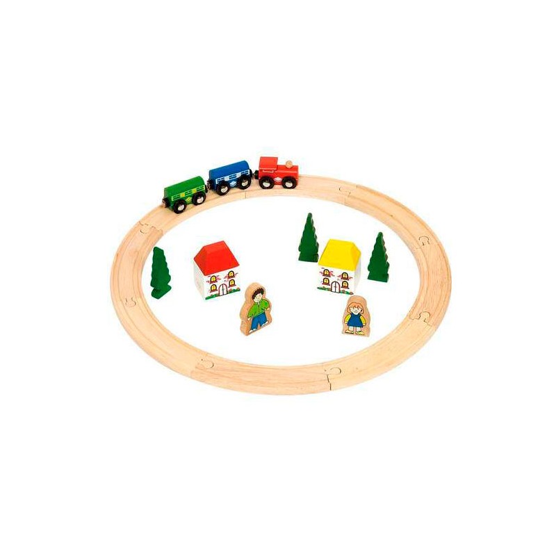 Bigjigs Houten Treinset Junior, 20dlg.