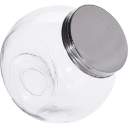 Voorraadpot Snoeppot Glas Met Metalen Deksel 1,5L 16x16xh16cm