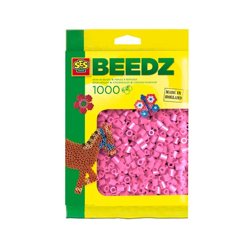 SES Strijkkralen - Roze, 1000st.