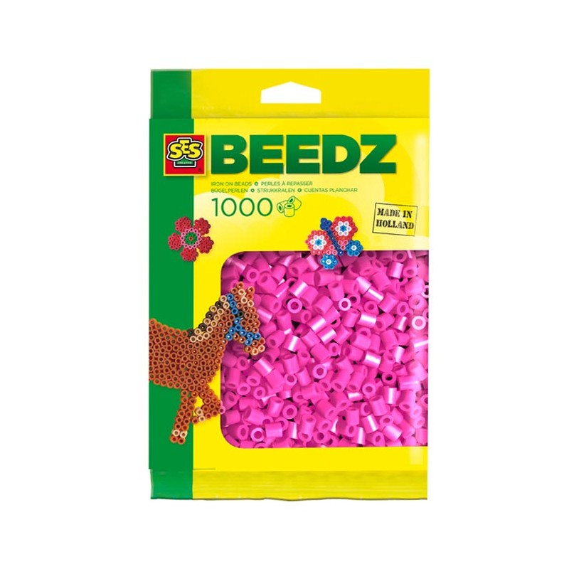 SES Strijkkralen - Neon Roze, 1000st.