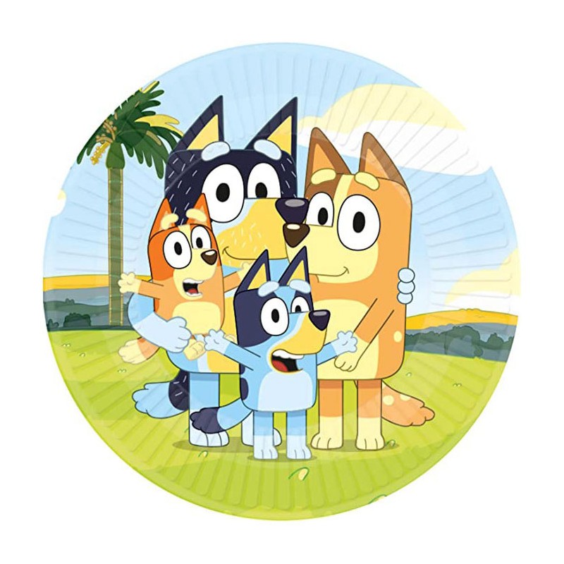 Papieren Borden Bluey, 8st.