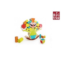 Big Tree jeu d'équilibre clown bois 15 pièces 18cm