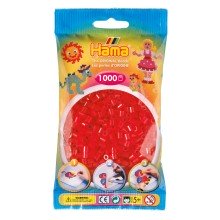 Hama Strijkkralen - Rood Transparant (013), 1000st.