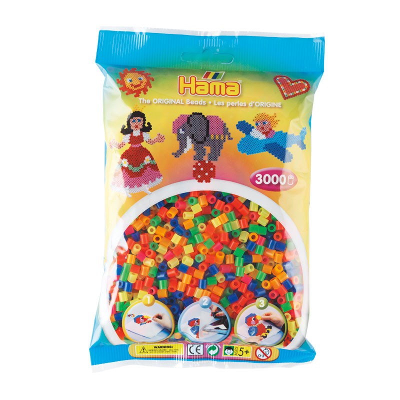 Hama Strijkkralenmix - Neon (201-51), 3000st.