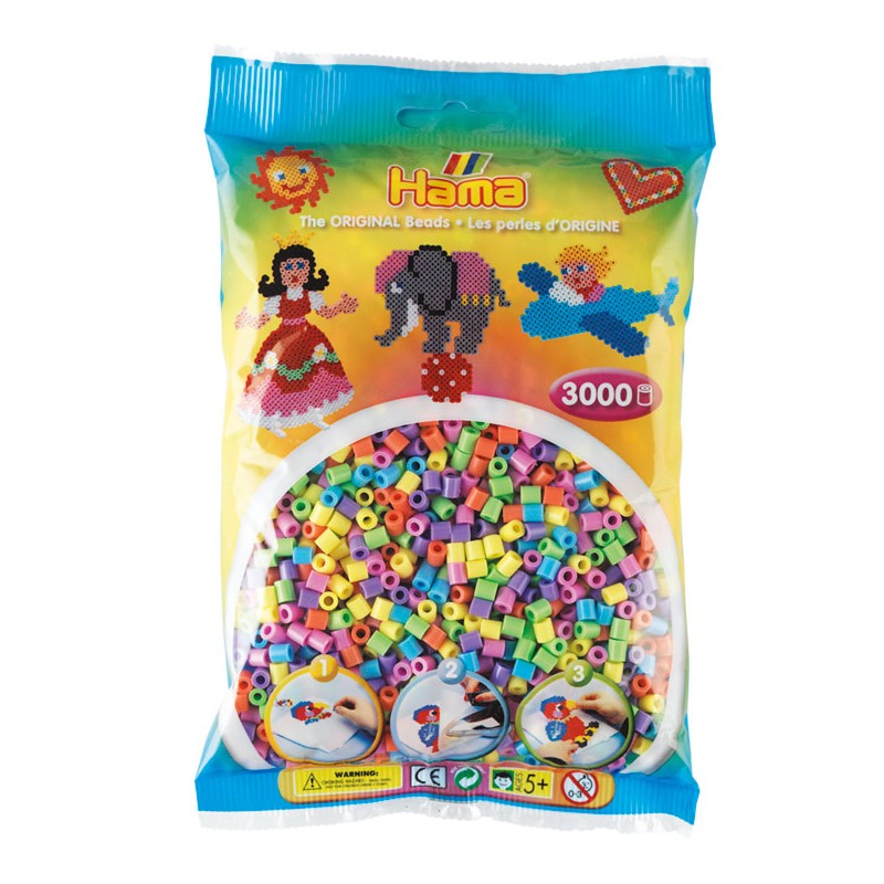 Hama Strijkkralenmix - Pastel (201-50), 3000st.