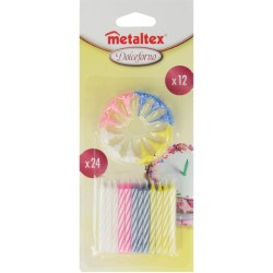 Metaltex Cake set de bougies 24 bougies + 12 supports