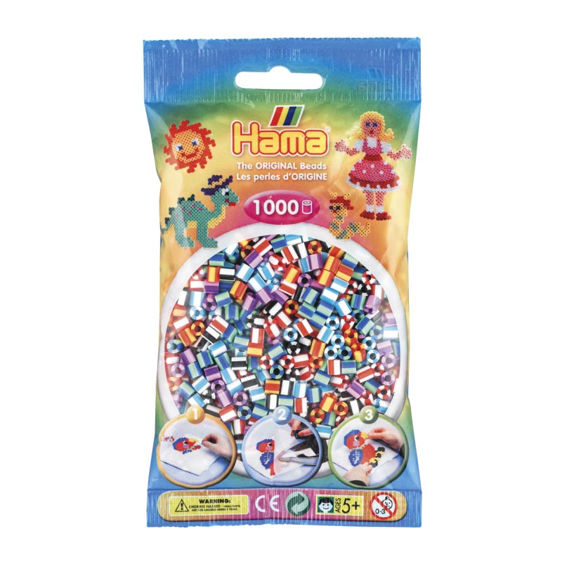 Hama Strijkkralenmix - Gestreept (090), 1000st.