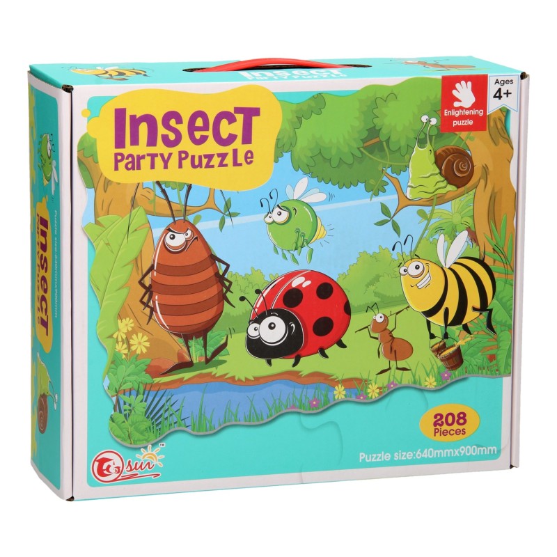 Insect Party Mega Puzzel, 208st. (90x64cm)