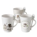 Boltze Home Mug Bergström avec motif maisons avec cuillère 330ml