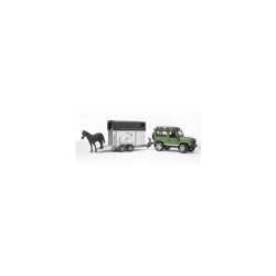 Bruder Landrover Defender avec remorque et cheval