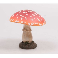 Statue de jardin Champignon rouge à pois blancs Polystone 9X9X13 cm