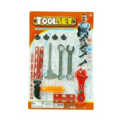 Ensemble d'outils en plastique jouet, ensemble d'outils de mécanique de 15 pièces