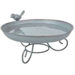 Esschert Design bain d'oiseaux Ø22cmx12cm gris métal