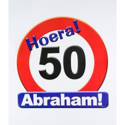 Huldeschild verkeersbord- 50 jaar Abraham