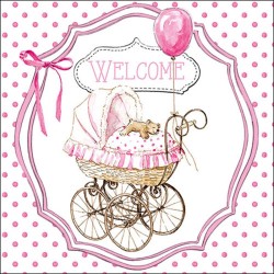 Serviettes Ambiente 25x25cm Welcome rose