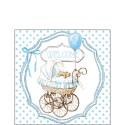 Serviettes Ambiente 25x25cm Welcome bleu