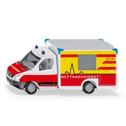 siku 1536, Ambulance, métal/plastique, rouge/jaune/blanc, utilisation polyvalente, voiture jouet pour enfants